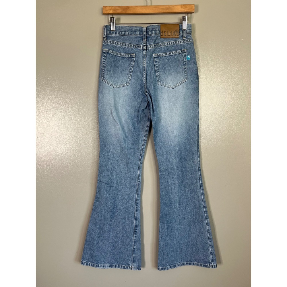 Vintage Delias Flare Jeans Medium Wash High Rise Wide Leg Y2K Denim Size 3 x 32 - Picture 5 of 5
